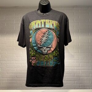 Grateful Dead T Shirt L/G Mad Engine Graphic Dancing Bears Heather Gray